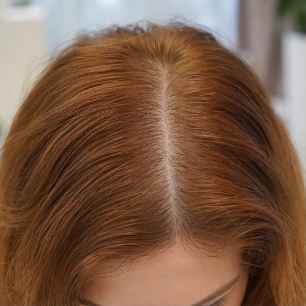 Haar en hoofdhuid van dichtbij